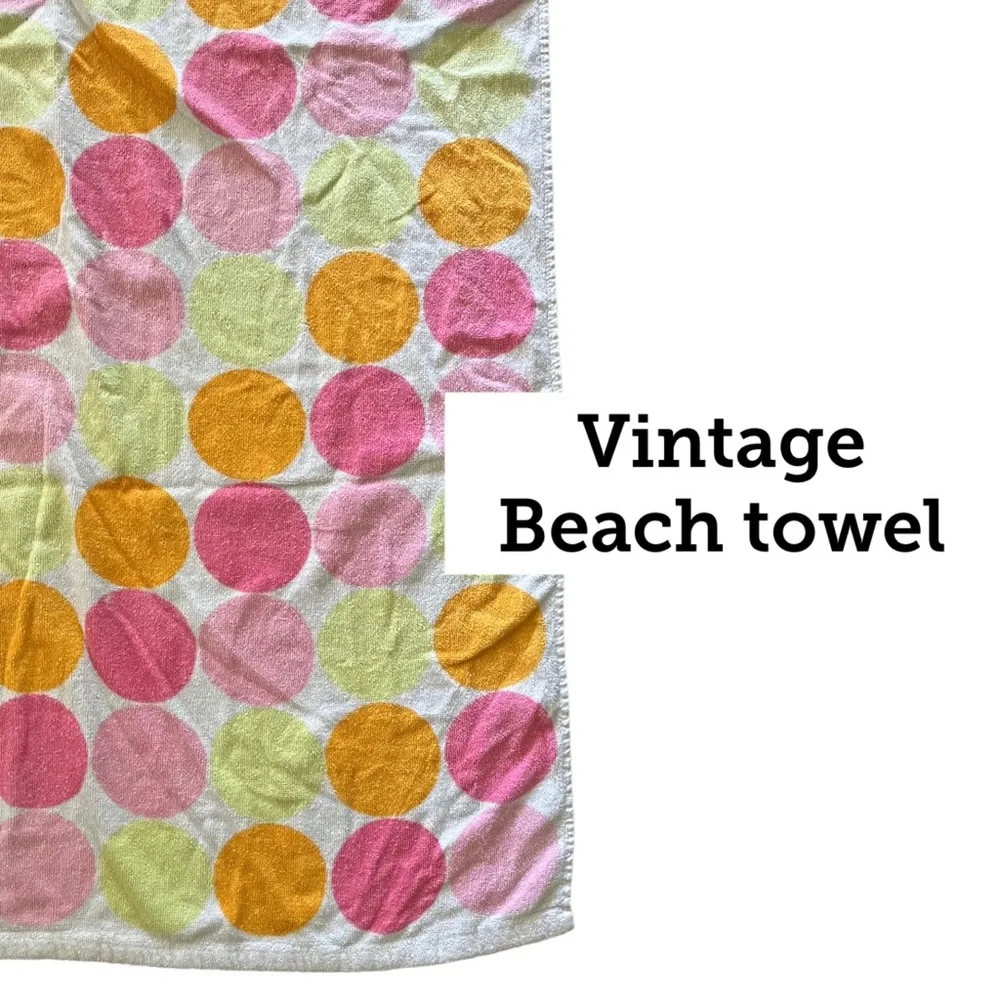 Vintage cotton, polkadot, beach towel
